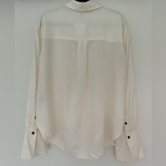 H&M Linen Blend Button Up Shirt - Picture 2 of 5